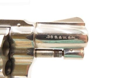Smith & Wesson M36 .38 Special SELF DEFENSE CONCEAL/CARRY Revolver 1979-80NICKEL FINISH S&W with 2” Barrel & CHECKERED GRIPS - Image 13 of 18