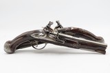 BRACE of BRASS & SILVER INLAID Antique OTTOMAN Flintlock HOLSTER Pistols“M.A. GIVRATI” Marked Mid to Late 1700s Pistols - Image 4 of 25