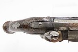 BRACE of BRASS & SILVER INLAID Antique OTTOMAN Flintlock HOLSTER Pistols“M.A. GIVRATI” Marked Mid to Late 1700s Pistols - Image 11 of 25