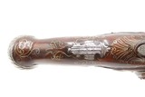 BRACE of BRASS & SILVER INLAID Antique OTTOMAN Flintlock HOLSTER Pistols“M.A. GIVRATI” Marked Mid to Late 1700s Pistols - Image 17 of 25