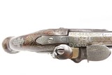 BRACE of BRASS & SILVER INLAID Antique OTTOMAN Flintlock HOLSTER Pistols“M.A. GIVRATI” Marked Mid to Late 1700s Pistols - Image 10 of 25