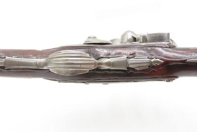 BRACE of BRASS & SILVER INLAID Antique OTTOMAN Flintlock HOLSTER Pistols“M.A. GIVRATI” Marked Mid to Late 1700s Pistols - Image 15 of 25