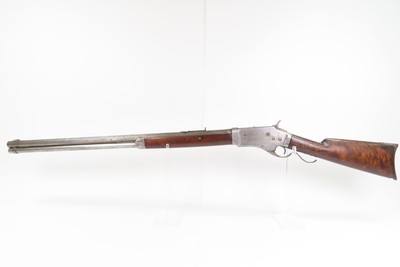 Antique WHITNEY-BURGESS-MORSE .45-70 Govt Octagonal Barrel SERPENTINE Lever RARE, 1 of 3,000; Fancy Walnut - Image 14 of 19