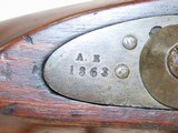 European CIVIL WAR Dated Antique “A.E.” Marked RIFLED Percussion CARBINE 1863 Dated PERCUSSION .58 Caliber Carbine - Image 6 of 20