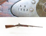 European CIVIL WAR Dated Antique “A.E.” Marked RIFLED Percussion CARBINE 1863 Dated PERCUSSION .58 Caliber Carbine - Image 1 of 20