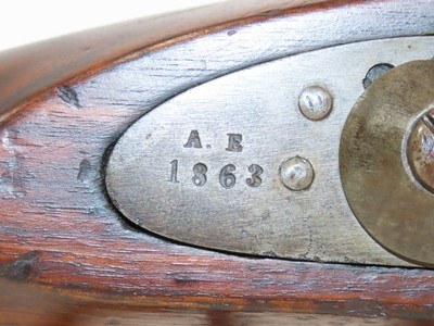 European CIVIL WAR Dated Antique “A.E.” Marked RIFLED Percussion CARBINE 1863 Dated PERCUSSION .58 Caliber Carbine - Image 6 of 20
