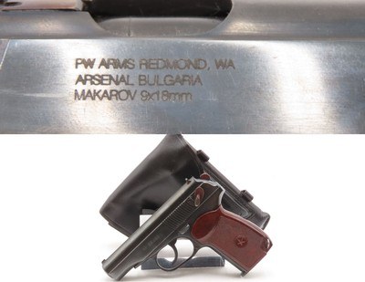 Boxed BULGARIAN Arsenal MAKAROV Semi-Auto 9x18mm SELF DEFENSE Modern Pistol BLACK LEATHER HOLSTER & 2 Mags CONCEAL/CARRY - Image 1 of 21