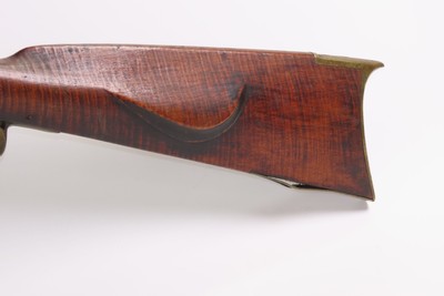 c.1850s-60s Antique ENGRAVED Full-Stock .36 Percussion American LONG RIFLEMaple Stripe Full Stock Game Getter DOUBLE SET TRIGGER - Image 15 of 19