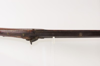 c.1850s-60s Antique ENGRAVED Full-Stock .36 Percussion American LONG RIFLEMaple Stripe Full Stock Game Getter DOUBLE SET TRIGGER - Image 12 of 19