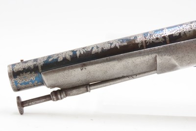 CASED BRACE of SCOTTISH Antique RAMSHORN PISTOLD by RICHARD SOUTHALLEngraved, Fire Blue, All Metal, Matching Pair - Image 14 of 24
