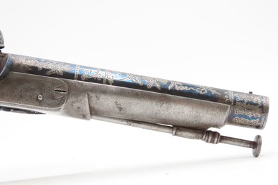 CASED BRACE of SCOTTISH Antique RAMSHORN PISTOLD by RICHARD SOUTHALLEngraved, Fire Blue, All Metal, Matching Pair - Image 6 of 24