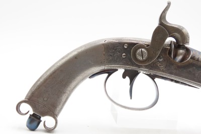 CASED BRACE of SCOTTISH Antique RAMSHORN PISTOLD by RICHARD SOUTHALLEngraved, Fire Blue, All Metal, Matching Pair - Image 19 of 24