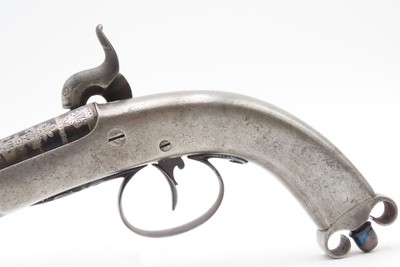 CASED BRACE of SCOTTISH Antique RAMSHORN PISTOLD by RICHARD SOUTHALLEngraved, Fire Blue, All Metal, Matching Pair - Image 15 of 24