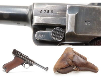 WWII GERMAN MAUSER s/42 Code “1938” Date Luger P.08 Pistol C&R w/HOLSTERTHIRD REICH 9mm Sidearm - Image 12 of 19