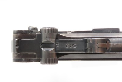 WWII GERMAN MAUSER s/42 Code “1938” Date Luger P.08 Pistol C&R w/HOLSTERTHIRD REICH 9mm Sidearm - Image 4 of 19