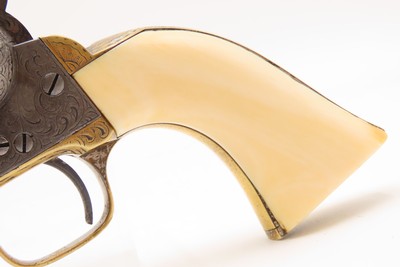 GUSTAVE YOUNG Era Factory Engraved COLT M1849 Revolver ANTIQUE IVORY GRIPSMODEL 1849 .31 Caliber PERCUSSION “Pocket Revolver” - Image 4 of 21