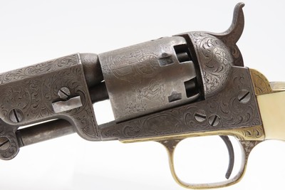 GUSTAVE YOUNG Era Factory Engraved COLT M1849 Revolver ANTIQUE IVORY GRIPSMODEL 1849 .31 Caliber PERCUSSION “Pocket Revolver” - Image 3 of 21
