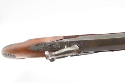 CASED Antique PAIR of ENGRAVED European Percussion DUELING & TARGET Pistols ATTRACTIVE Mid-19th Century BRACE w/ACCESSORIES - Image 13 of 25