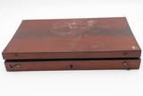 CASED Antique PAIR of ENGRAVED European Percussion DUELING & TARGET Pistols ATTRACTIVE Mid-19th Century BRACE w/ACCESSORIES - Image 2 of 25