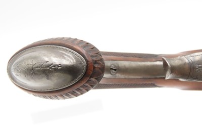 CASED Antique PAIR of ENGRAVED European Percussion DUELING & TARGET Pistols ATTRACTIVE Mid-19th Century BRACE w/ACCESSORIES - Image 11 of 25