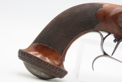 CASED Antique PAIR of ENGRAVED European Percussion DUELING & TARGET Pistols ATTRACTIVE Mid-19th Century BRACE w/ACCESSORIES - Image 7 of 25
