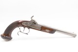 Antique CASED PAIR of ENGRAVED Belgian Percussion DUELING/TARGET PistolsATTRACTIVE “N. Chaumont” Gold Inlaid BRACE w/ACCESSORIES - Image 21 of 25