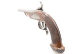 Antique CASED PAIR of ENGRAVED Belgian Percussion DUELING/TARGET PistolsATTRACTIVE “N. Chaumont” Gold Inlaid BRACE w/ACCESSORIES - Image 8 of 25