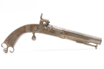 Engraved CASED PAIR Antique SCOTTISH Full Metal Percussion CAMPBELL Pistols Mid-1800s Etched HIGHLANDS Finished in SILVER & GOLD - Image 19 of 25