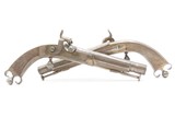 Engraved CASED PAIR Antique SCOTTISH Full Metal Percussion CAMPBELL Pistols Mid-1800s Etched HIGHLANDS Finished in SILVER & GOLD - Image 25 of 25
