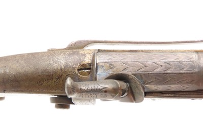 Engraved CASED PAIR Antique SCOTTISH Full Metal Percussion CAMPBELL Pistols Mid-1800s Etched HIGHLANDS Finished in SILVER & GOLD - Image 3 of 25