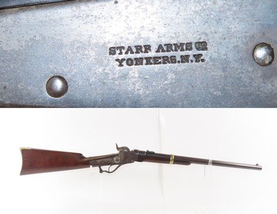 CIVIL WAR Antique U.S. STARR ARMS Co. M1858 Percussion SADDLE RING CarbineBREECH LOADING Union CAVALRY SR CARBINE - Image 1 of 22