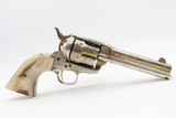 ENGRAVED Antique COLT “PEACEMAKER” Single Action Army Revolver STAG GRIPS .38-40 WCF Colt WILD WEST 6-Shooter w/HOLSTER - Image 2 of 15