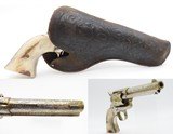 ENGRAVED Antique COLT “PEACEMAKER” Single Action Army Revolver STAG GRIPS .38-40 WCF Colt WILD WEST 6-Shooter w/HOLSTER - Image 1 of 15