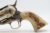 ENGRAVED Antique COLT “PEACEMAKER” Single Action Army Revolver STAG GRIPS .38-40 WCF Colt WILD WEST 6-Shooter w/HOLSTER - Image 13 of 15