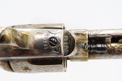 ENGRAVED Antique COLT “PEACEMAKER” Single Action Army Revolver STAG GRIPS .38-40 WCF Colt WILD WEST 6-Shooter w/HOLSTER - Image 7 of 15