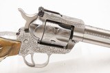 ENGRAVED RUGER New Model SINGLE SIX .22 LR Single Action Revolver Very FINE With MATCHING .22 WMRF Extra Cylinder & STAG GRIPS - Image 18 of 19