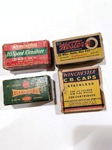 Winchester Remington 22 WRF 22 BB Caps 22 win Auto Ammo Vintage - 1 of 5