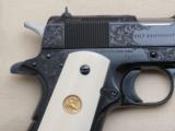 Colt 1911 Government MKIV Series 70 "B" Factory Engraved New Ivory - 4 of 19