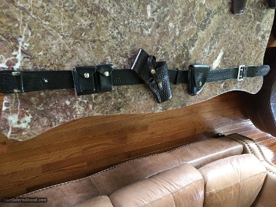 Black Basket Weave Belt,Holster,Magazine Pouch,and Handcuff Pouch