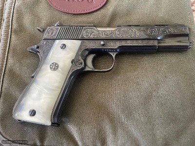 Very Rare Factory Engraved Llama Semi Automatic Pistol