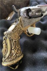 Nimschke Engraved Colt Model 1862 with Tiffany Grips - Deluxe Engraving - Very Fine and Rare! - 4 of 15