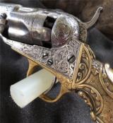 Nimschke Engraved Colt Model 1862 with Tiffany Grips - Deluxe Engraving - Very Fine and Rare! - 11 of 15