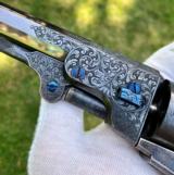 English London Cased Factory Deluxe Engraved Colt 1862 Pocket Navy w/ Checkered Rammer - 2 of 15