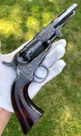 English London Cased Factory Deluxe Engraved Colt 1862 Pocket Navy w/ Checkered Rammer - 14 of 15