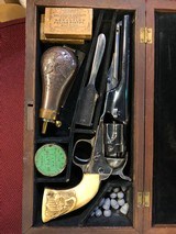 NEAR MINT 96% CASED COLT 1862 POLICE W/ CARVED IVORY GRIPS - 8 of 14