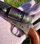 Factory Engraved Colt Pocket Navy Conversion w/ Rare Blue & Color Case Hardened Finish - 2 of 15