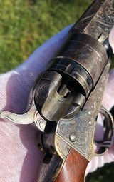 Factory Engraved Colt Pocket Navy Conversion w/ Rare Blue & Color Case Hardened Finish - 8 of 15