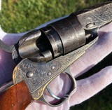 Factory Engraved Colt Pocket Navy Conversion w/ Rare Blue & Color Case Hardened Finish - 9 of 15