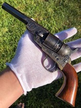 Factory Engraved Colt Pocket Navy Conversion w/ Rare Blue & Color Case Hardened Finish - 1 of 15
