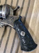 Engraved & Gold Inlaid French Pinfire Revolver - 8 of 10